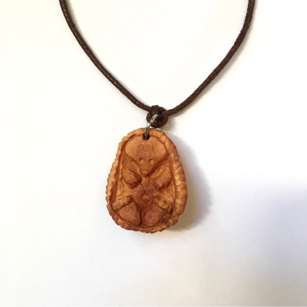 🦔 Hand Carved Avocado Pit Hedgehog Necklace
